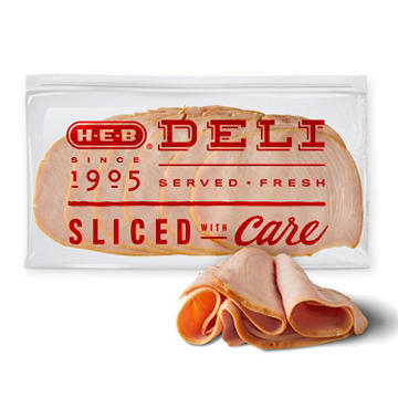 H-E-B Deli Mesquite Smoked Turkey Breast, Sandwich Sliced, Avg. 0.5 lb
