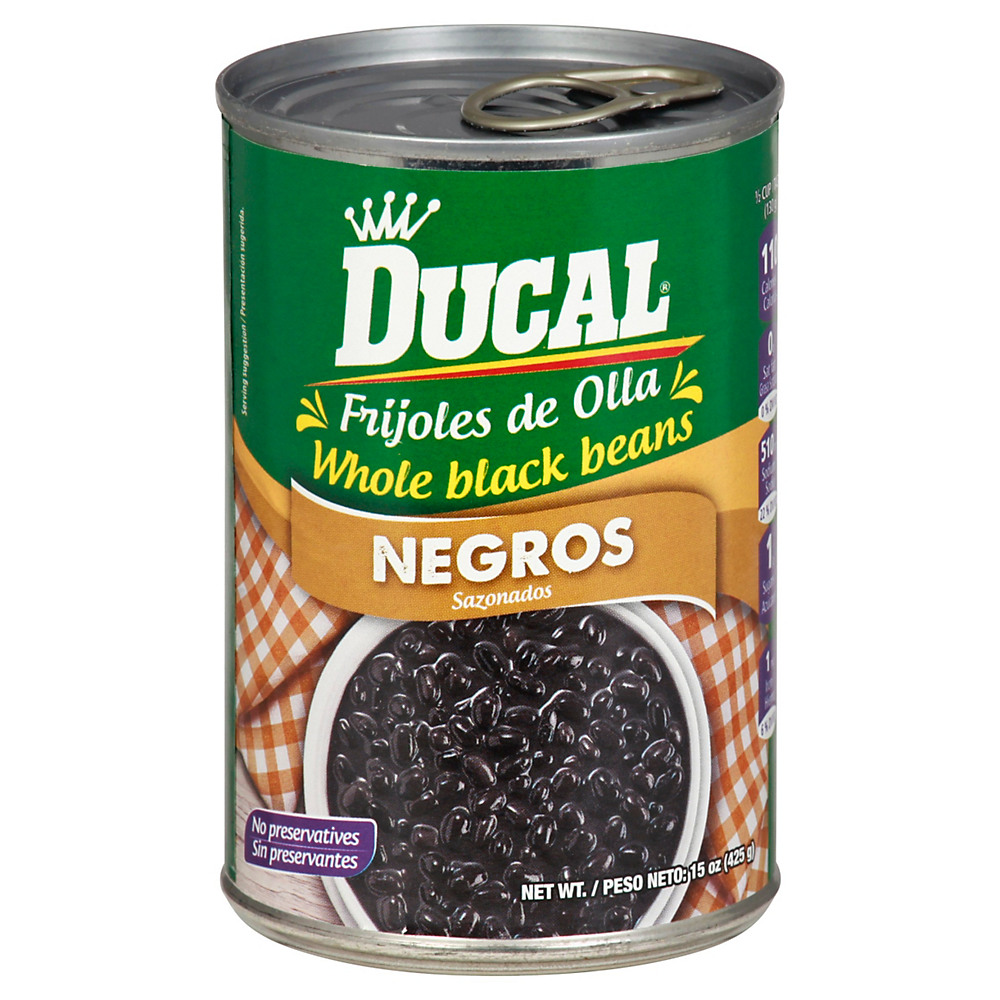 Calories in Ducal Whole Black Beans, 15 oz