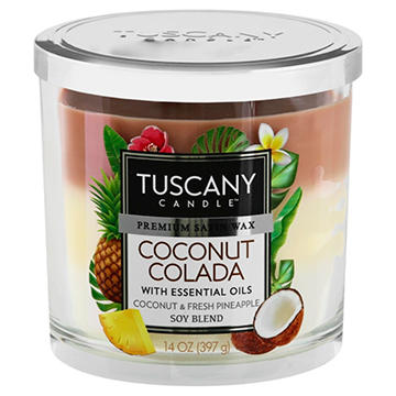 Tuscany Candle Coconut Colada Scented Soy Candle, 14 oz