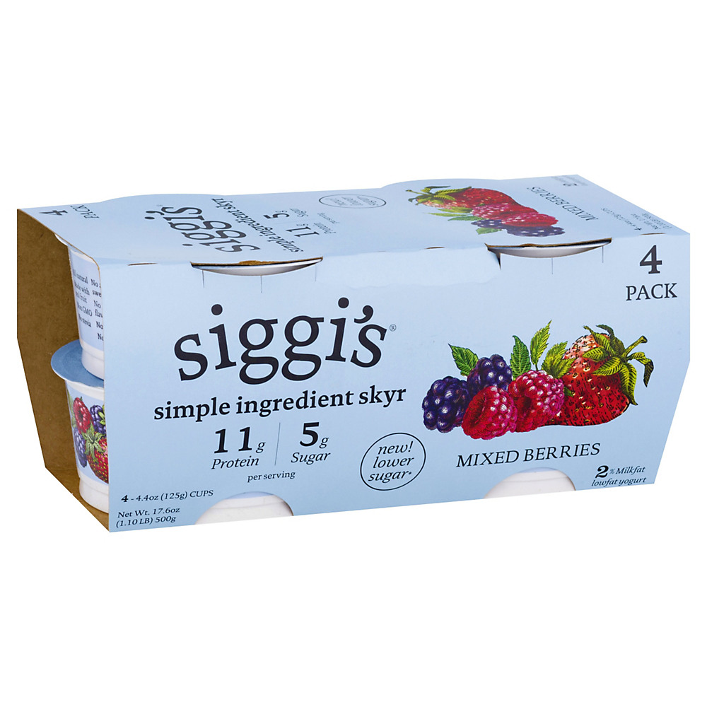 Calories in Siggi's Mixed Berries Skyr Icelandic Low-Fat Strained Yogurt , 4 ct