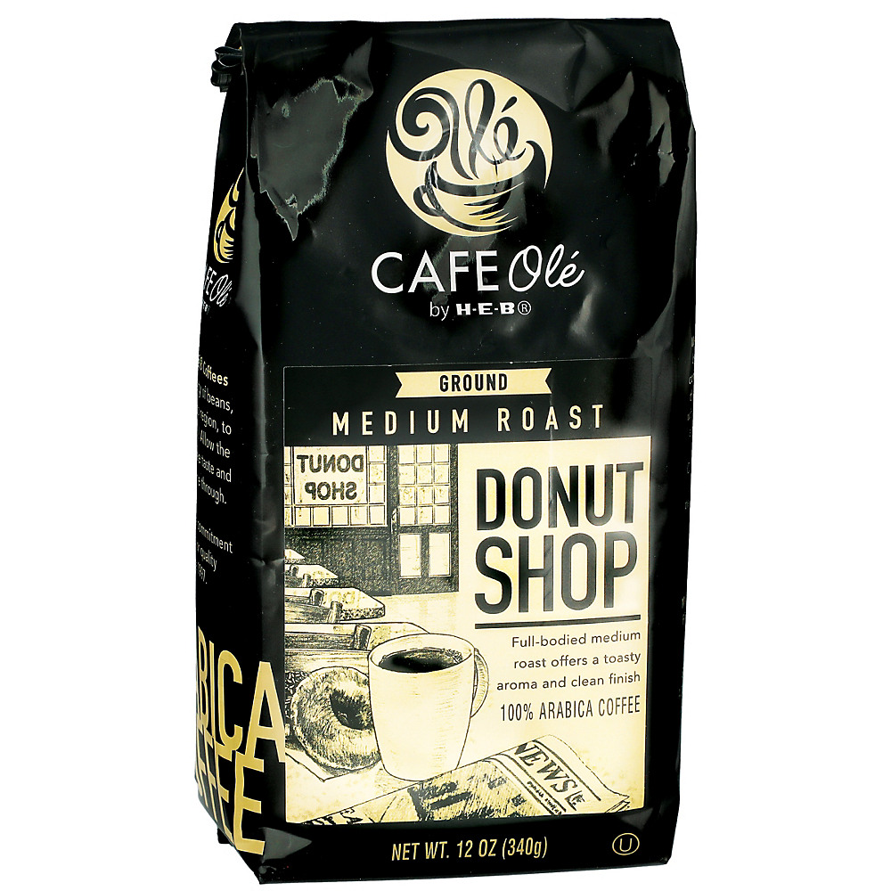 Calories in Cafe Ole by H-E-B Donut Shop Medium Roast Ground Coffee, 12 oz