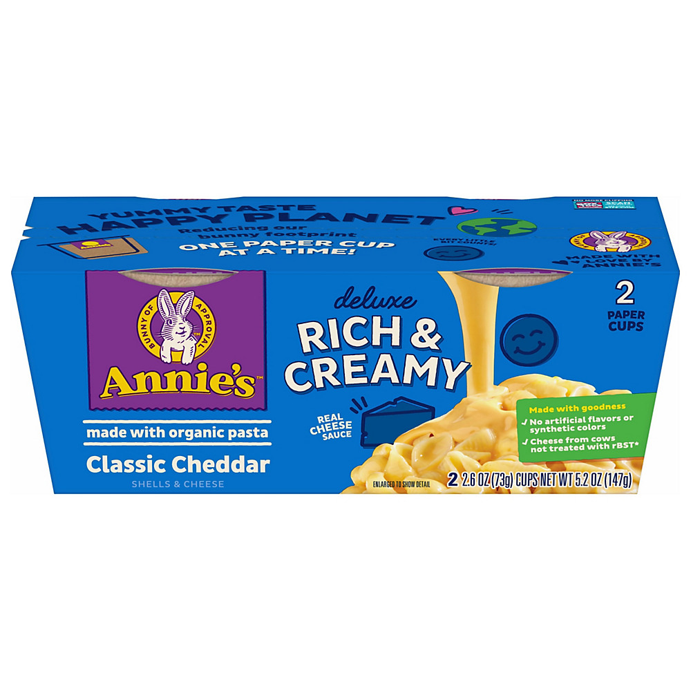 Calories in Annie's Deluxe Rich & Creamy Mac & Cheese Cups, 2 ct, 2.6 oz