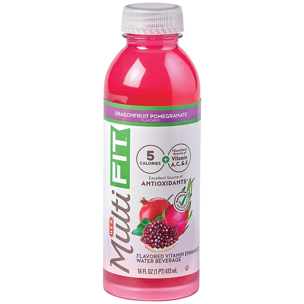 Calories in H-E-B Select Ingredients Multi Fit Dragonfruit Pomegranate Water, 16 oz