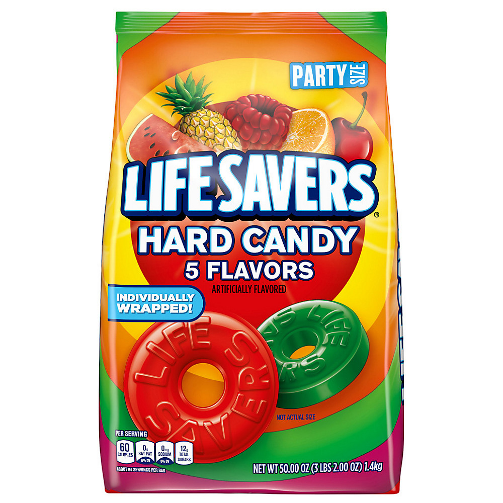 Calories in Life Savers Hard Candy 5 Flavors Party Size Bag, 50 oz