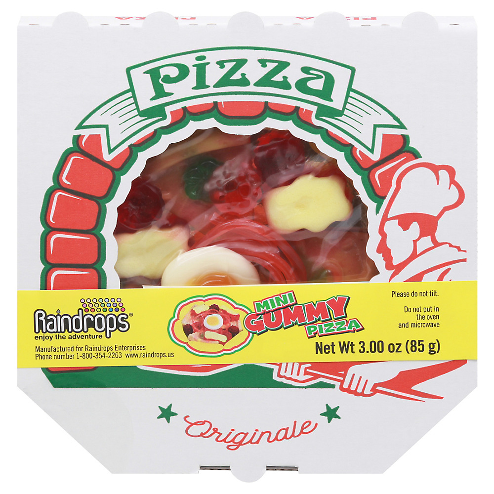 Calories in Raindrops Gummy Pizza Mini, 3 oz