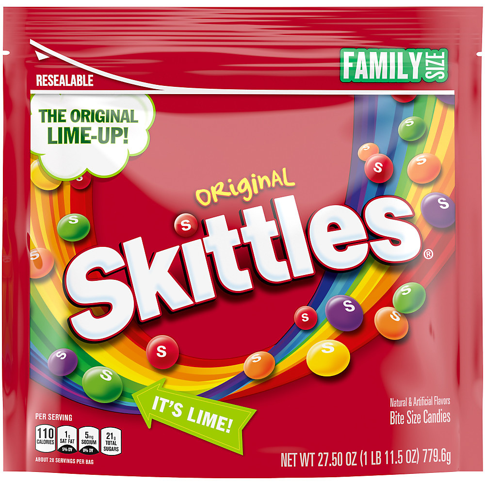 Calories in Skittles Original Chewy Candy Family Size Bag, 27.5 oz
