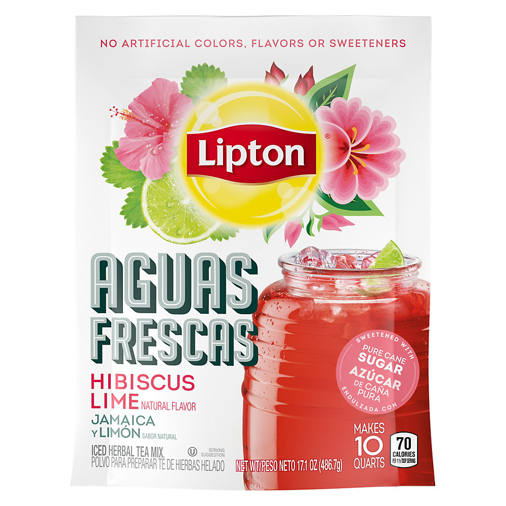 Calories in Lipton Agua Frescas Hibiscus Lime Tea Mix, 17.1 oz