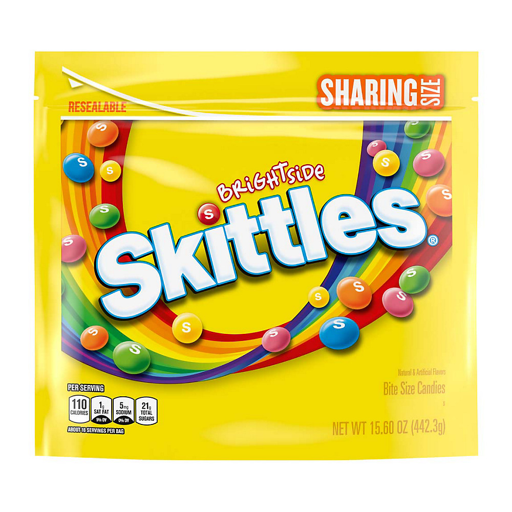 Calories in Skittles Brightside Chewy Candy Sharing Size Bag, 15.6 oz