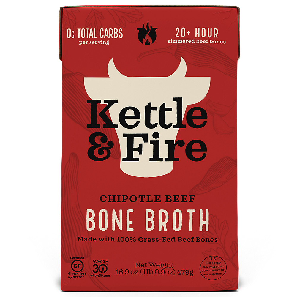 Calories in Kettle & Fire Chipotle Beef Bone Broth, 16.9 oz