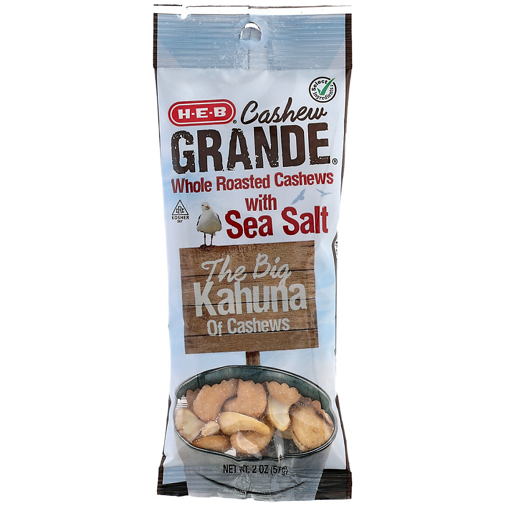 Calories in H-E-B Select Ingredients Cashew Grande with Sea Salt, 2 oz