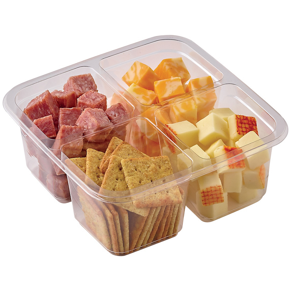 Calories in H-E-B Meal Simple Salami, Cheese, and Wheat Crisps Snack Tray, 10.2 oz