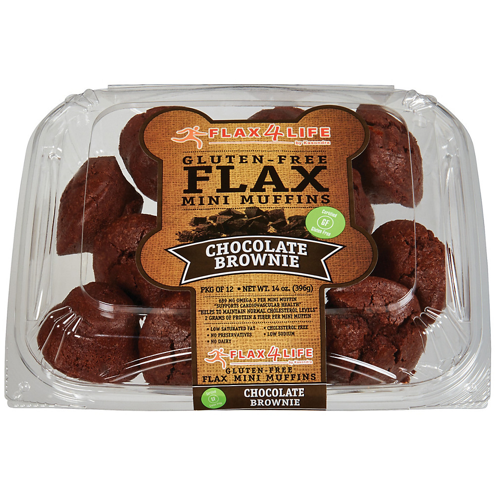 Calories in Flax4Life Chocolate Brownie Mini Muffins , 12 ct