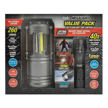 Itek Megalight LED Flashlight & Lantern, 2 ct
