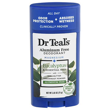 Dr Teal's Aluminum Free Deodorant with Eucalyptus, 2.65 oz