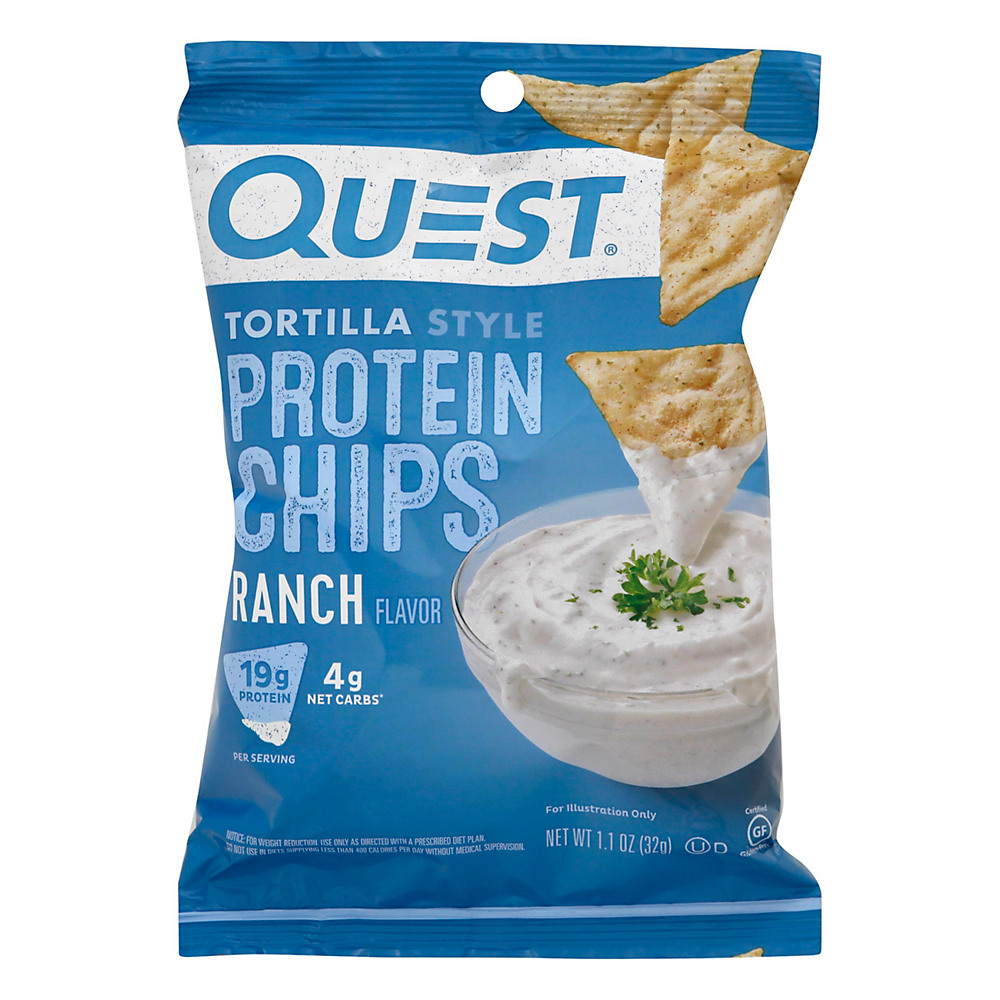 Calories in Quest Ranch Tortilla Style Protein Chips, 1.1 oz