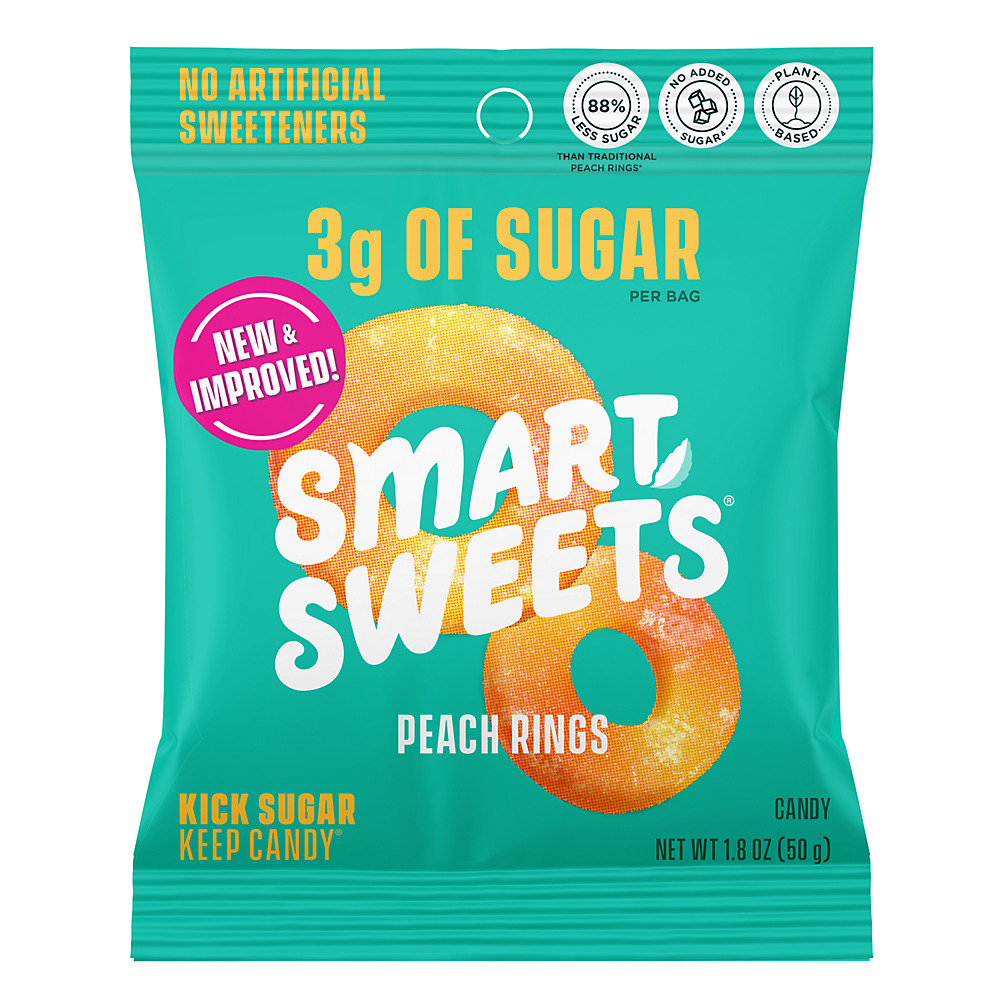 Calories in Smart Sweets Tangy Peach Rings Candy, 1.8 oz