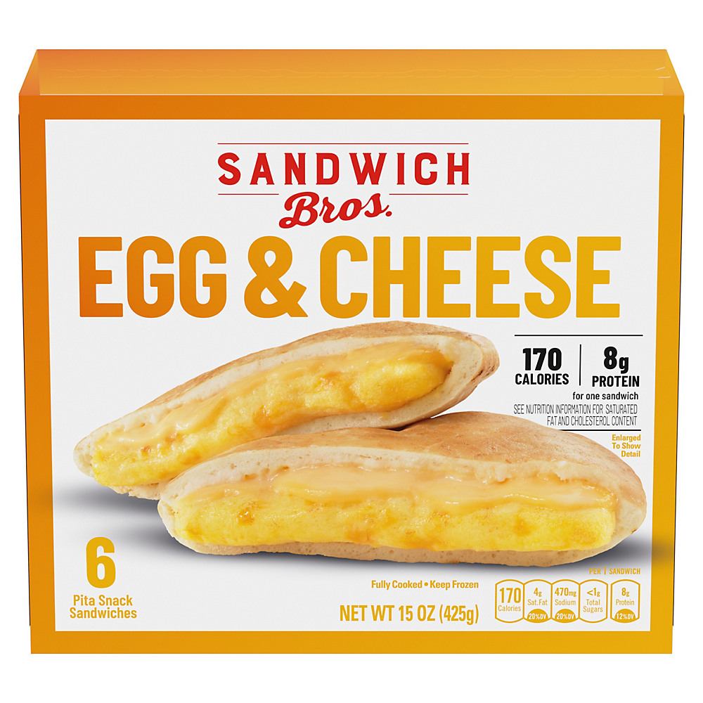 Calories in Sandwich Bros Egg & Cheese Flatbread Pocket Sandwiches, 6 ct