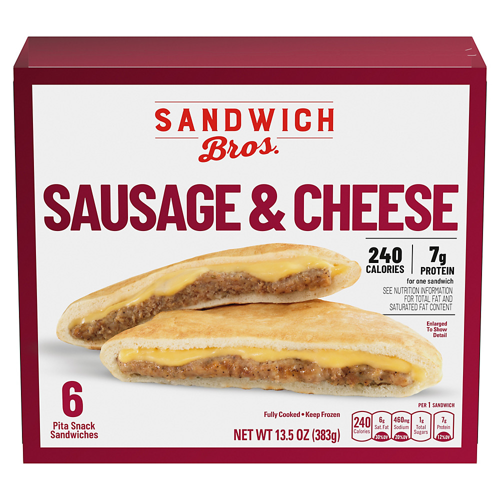Calories in Sandwich Bros Sausage & Cheese Flatbread Pocket Sandwiches, 6 ct