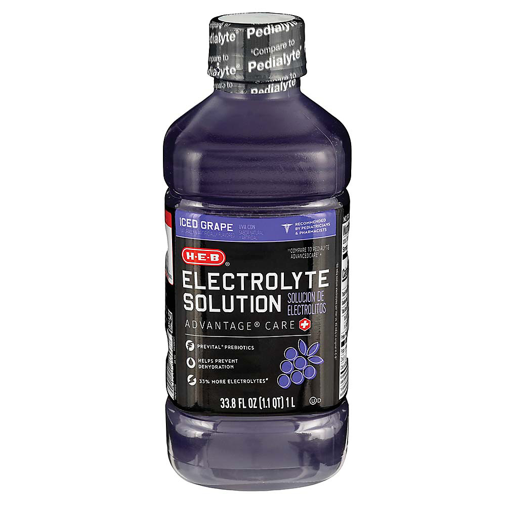 Calories in H-E-B Electrolyte Solution Iced Grape, 1 L