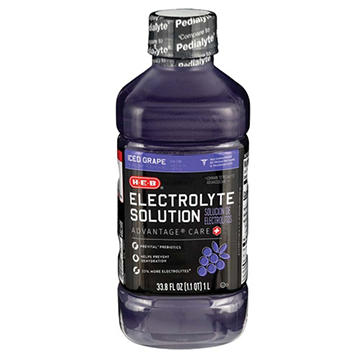 H-E-B Electrolyte Solution Advantage Care - Iced Grape, 33.8 oz