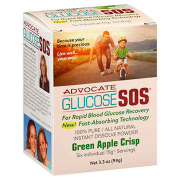Advocate Glucose SOS Green Apple, 3.3 oz