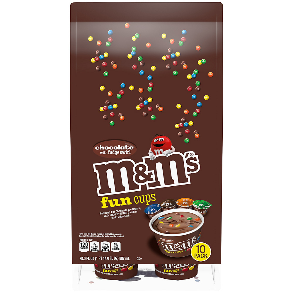 Calories in M&M's Fun Cups Chocolate Ice Cream, 30 oz
