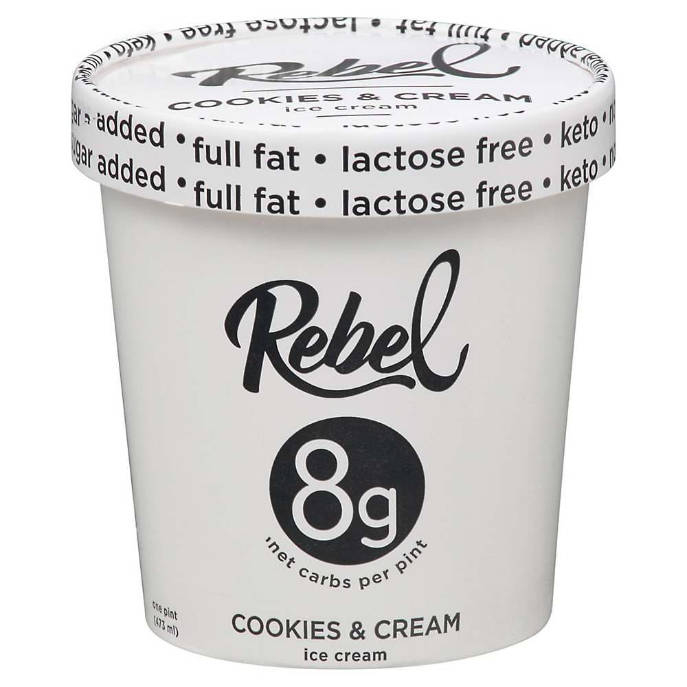 Calories in Rebel Cookies & Cream Ice Cream, 1 pt