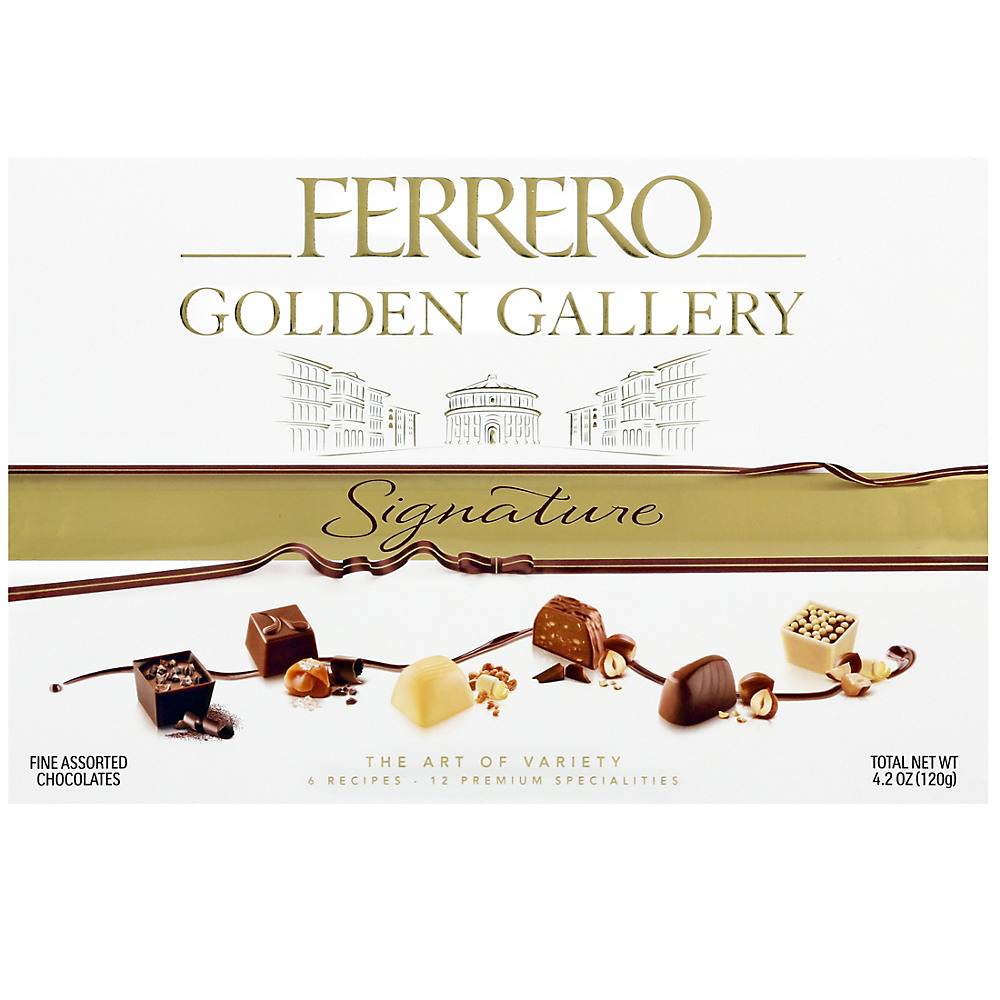 Calories in Ferrero Rocher Golden Gallery Signature Fine Assorted Chocoloates, 4.20 oz