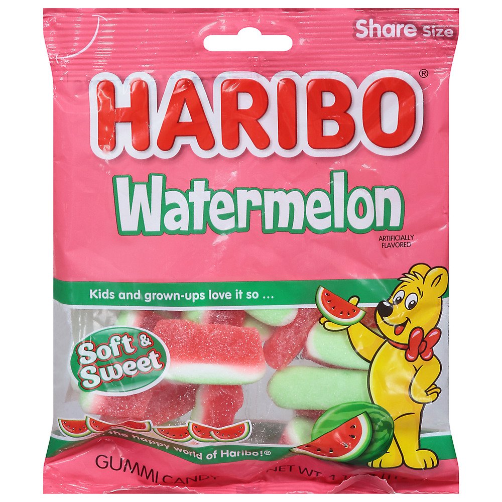 Calories in Haribo Watermelon Gummies Share Size Bag, 4.1 oz
