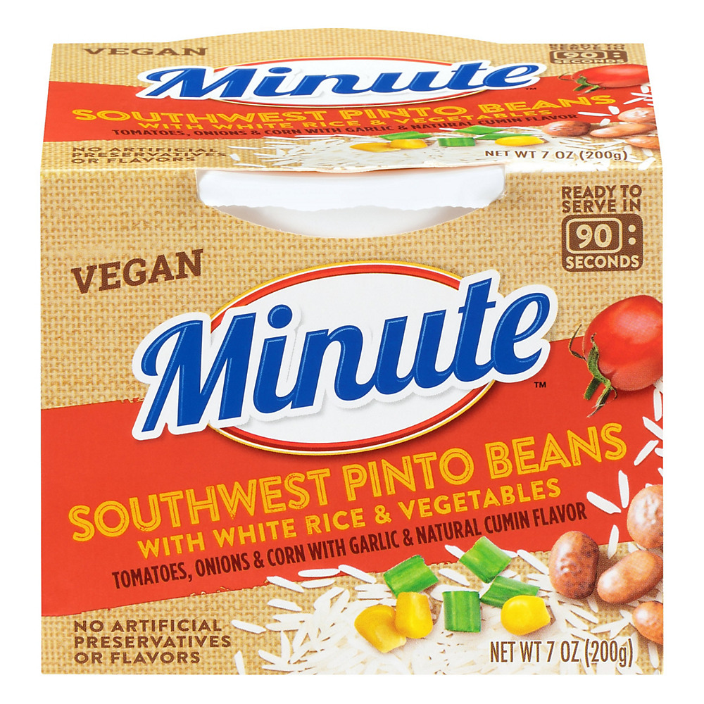 Calories in Minute Ready to Serve Southwest Pinto Beans with White Rice & Vegetables, 7 oz