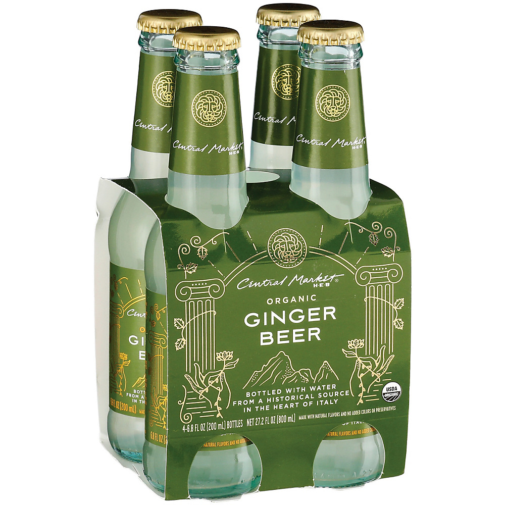 Calories in Central Market Organic Ginger Beer 6.8 oz Bottles, 4 pk