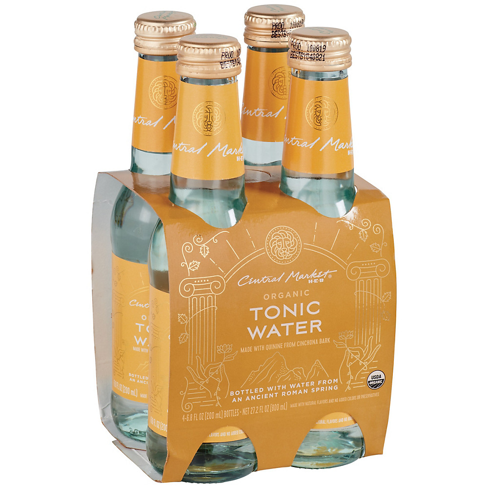 Calories in Central Market Organic Tonic Water 6.8 oz, Glass Bottles, 4 pk