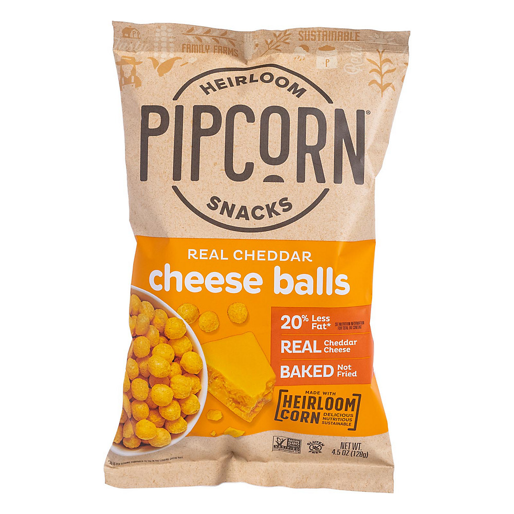 Calories in Pipcorn Heirloom Cheddar Cheese Balls, 4.5 oz