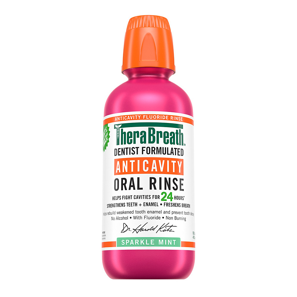 Calories in TheraBreath Healthy Smile Sparkle Mint Oral Rinse, 16 oz