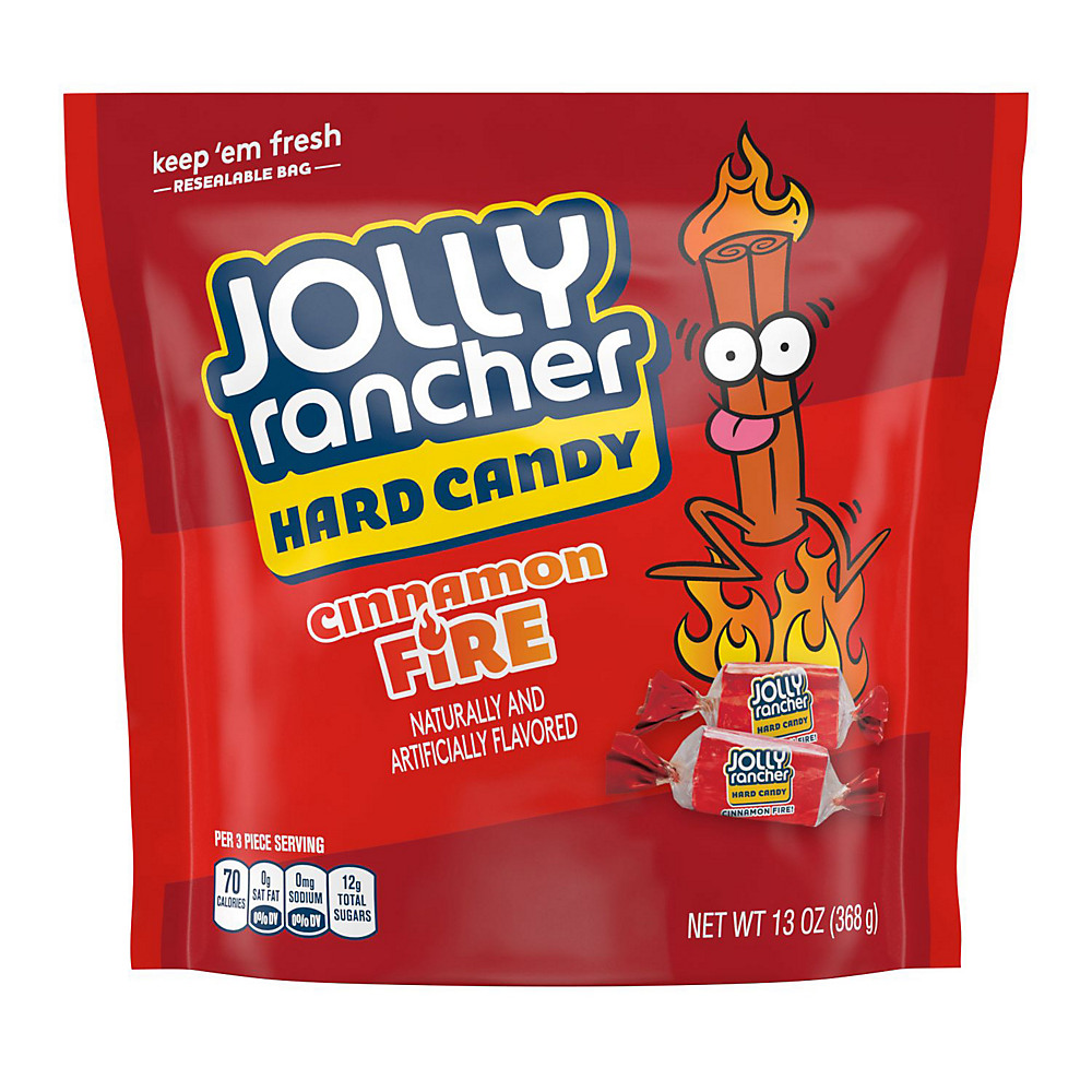 Calories in Jolly Rancher Cinnamon Fire Hard Candy Individually Wrapped Resealable Bag, 13 oz