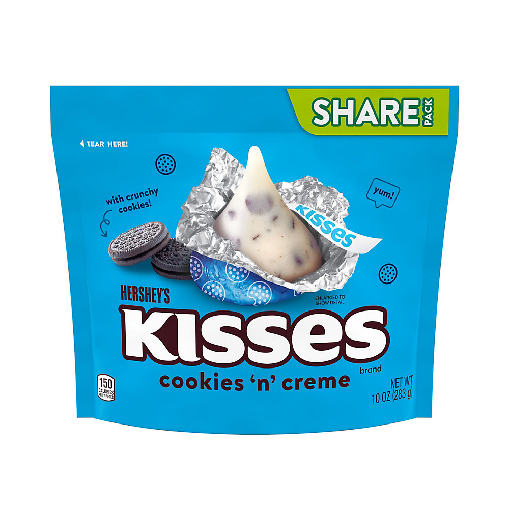 Calories in Hershey's Cookies 'N' Creme Kisses Share Pack, 10 oz