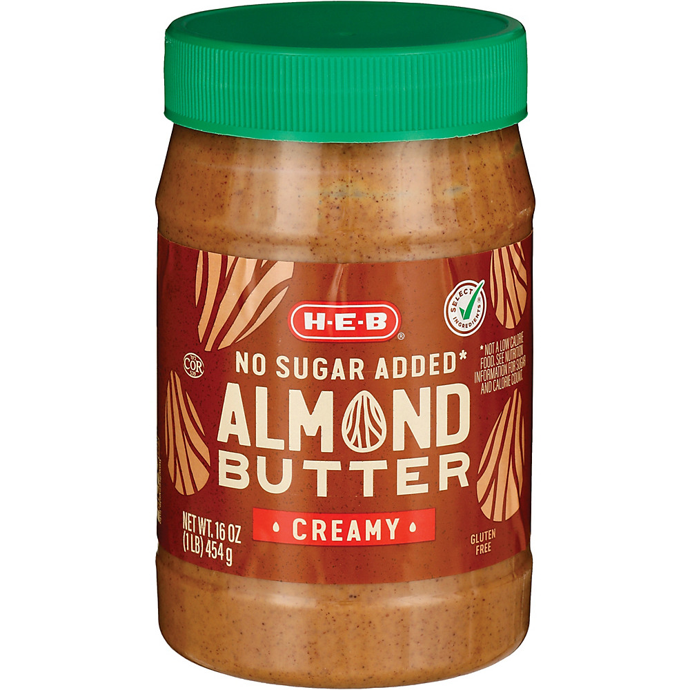 Calories in H-E-B Select Ingredients No Sugar Added Almond Butter, 16 oz