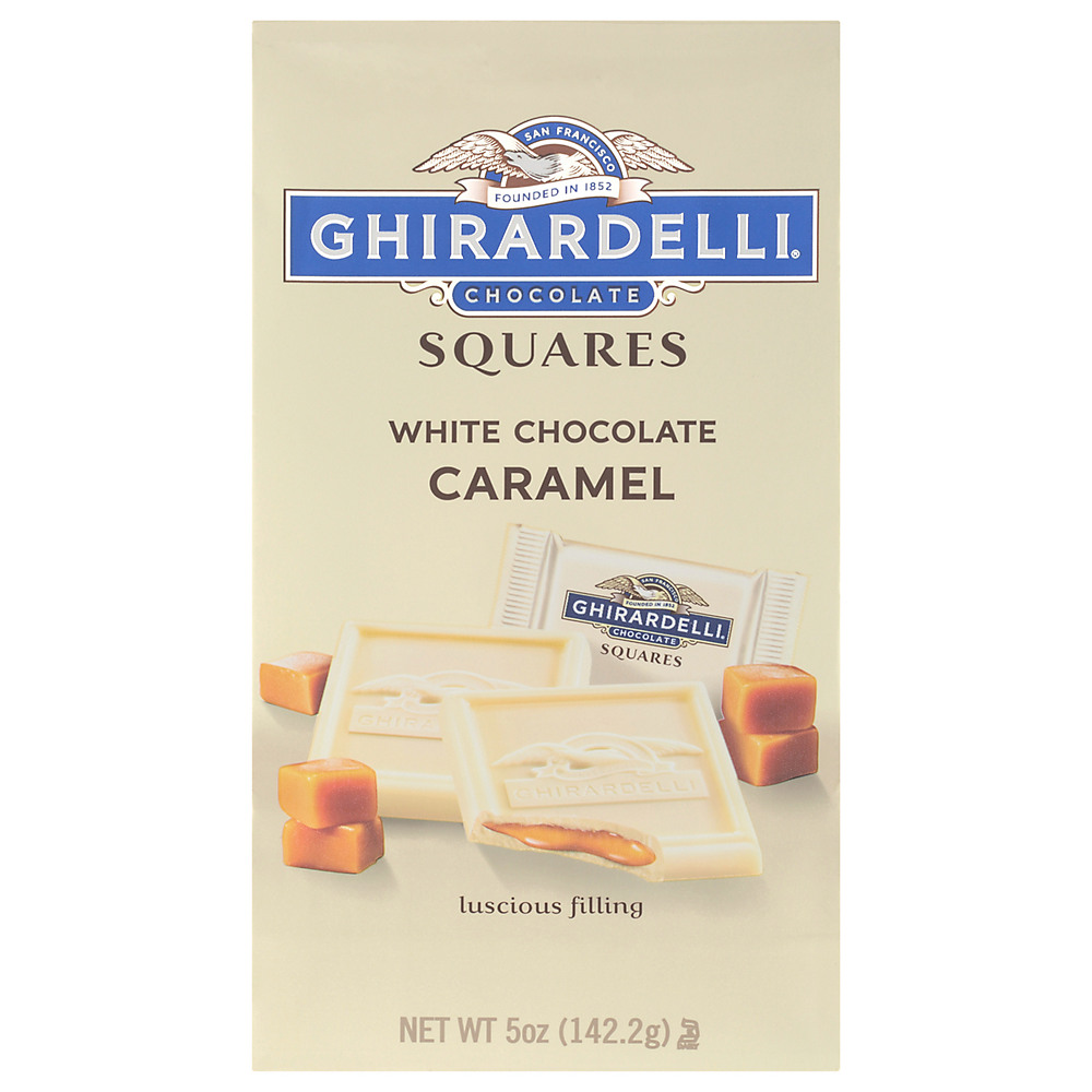 Calories in Ghirardelli Chocolate White Chocolate Squares with Caramel Filling, 5 oz