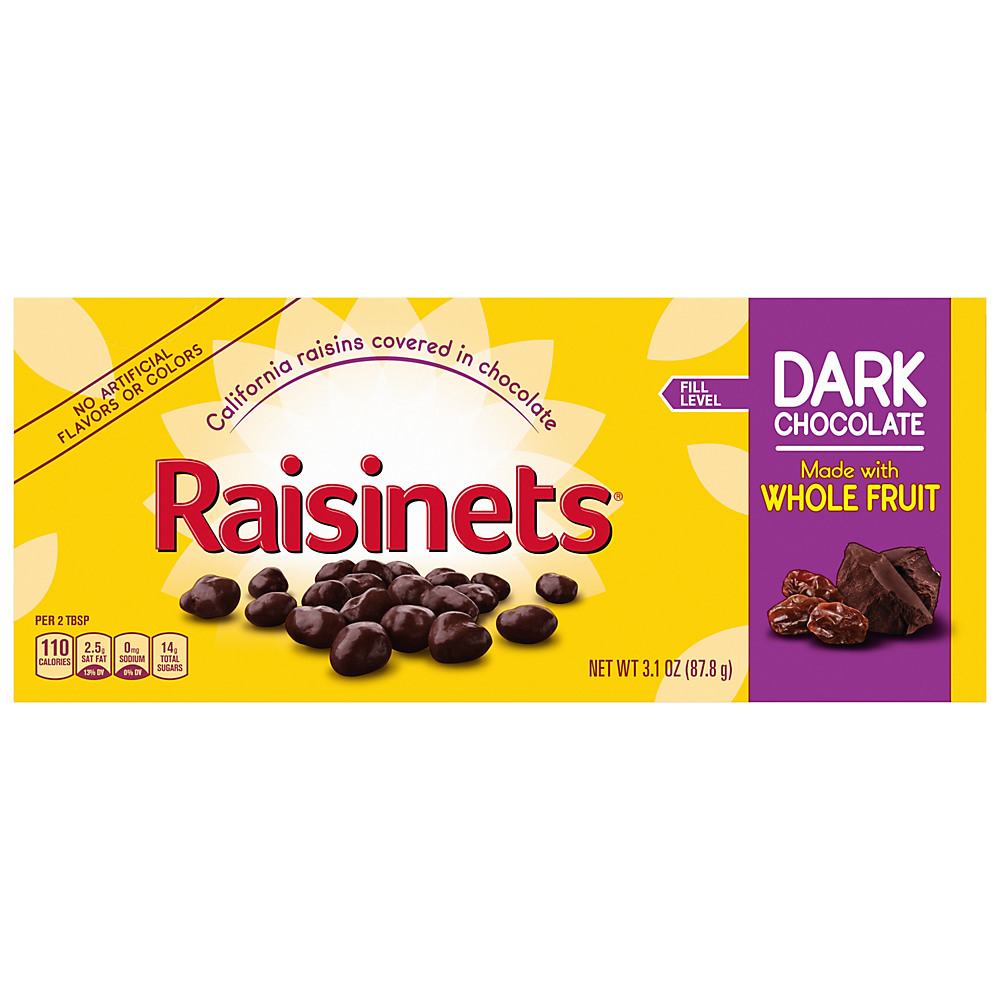 Calories in Raisinets Dark Chocolate Theatre Box, 3.10 oz
