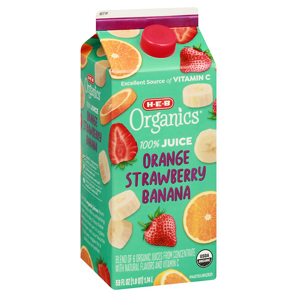 Calories in H-E-B Organics Orange Strawberry Banana Juice, 59 oz