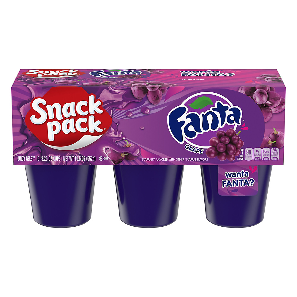 Calories in Snack Pack Fanta Grape Gelatin, 6 ct