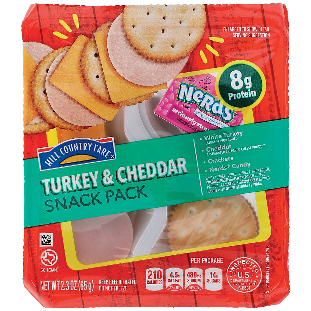 Calories in Hill Country Fare Turkey & Cheddar Snack Tray, 2.3 oz