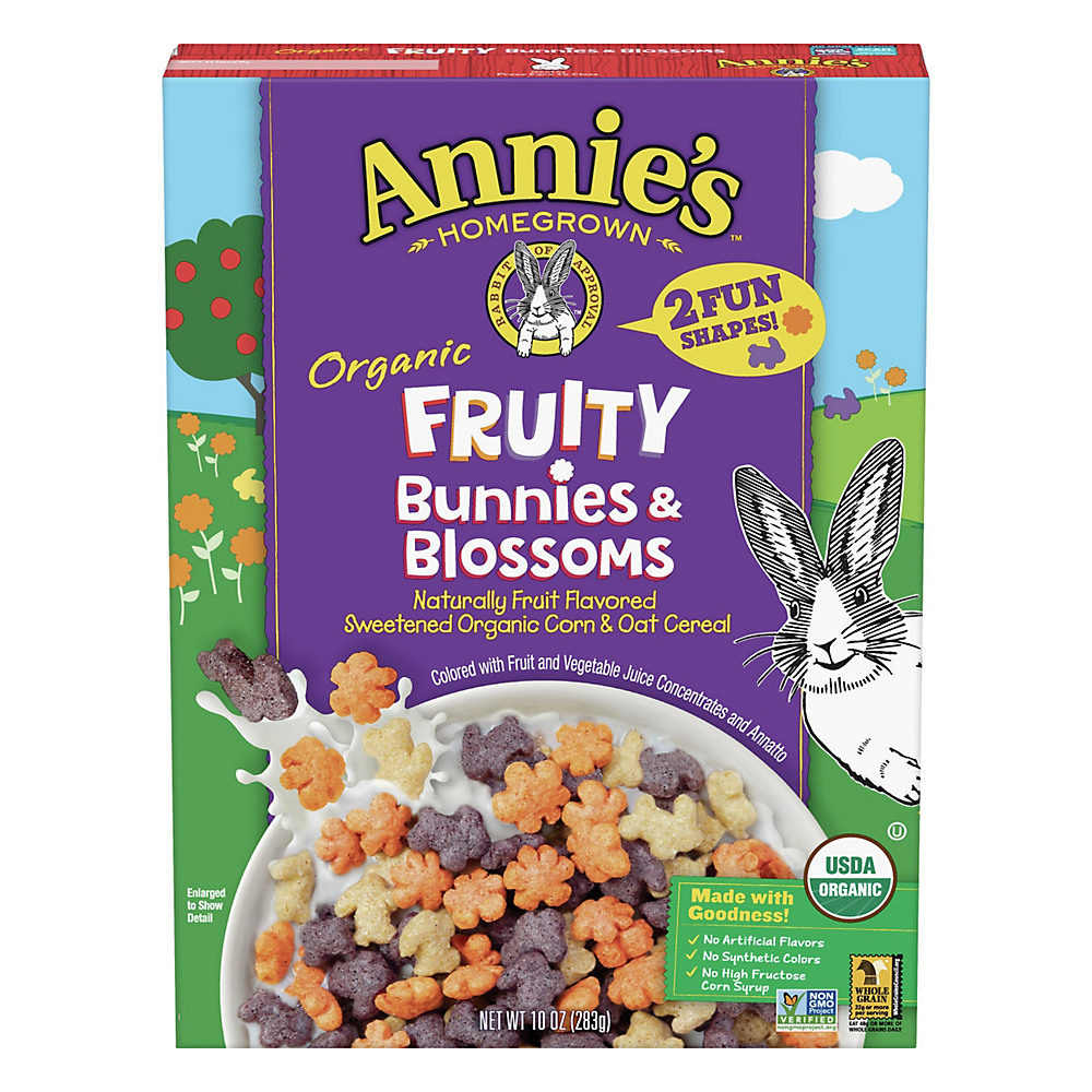Calories in Annie's Homegrown Organic Cereal Fruity Bunnies & Blossoms, 10 oz