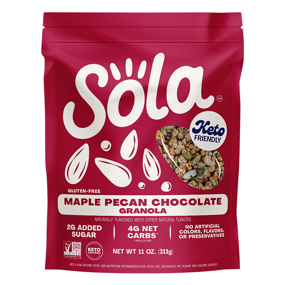Calories in Sola Maple Pecan Chocolate Low-Carb Granola, 11 oz