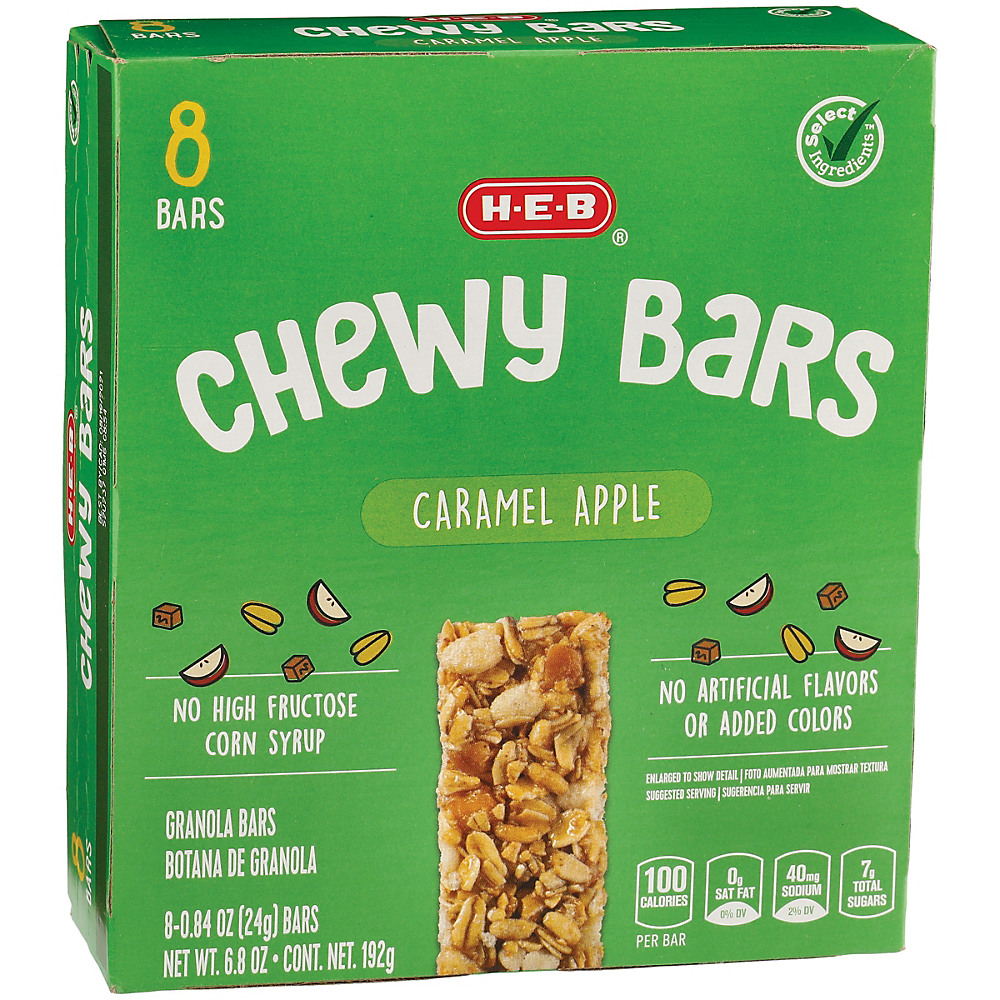 Calories in H-E-B Caramel Apple Chewy Bars, 8 ct