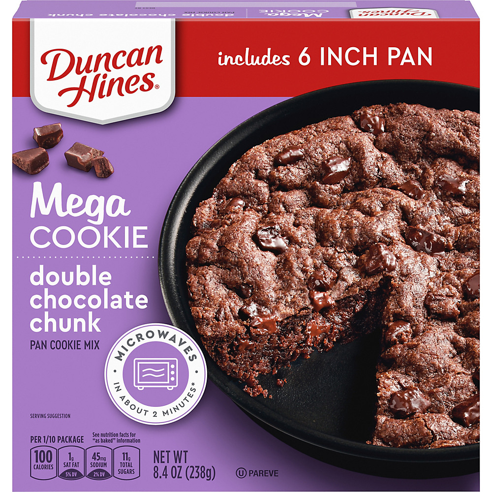 Calories in Duncan Hines Mega Cookie Double Chocolate Chunk Cookie, 8.4 oz