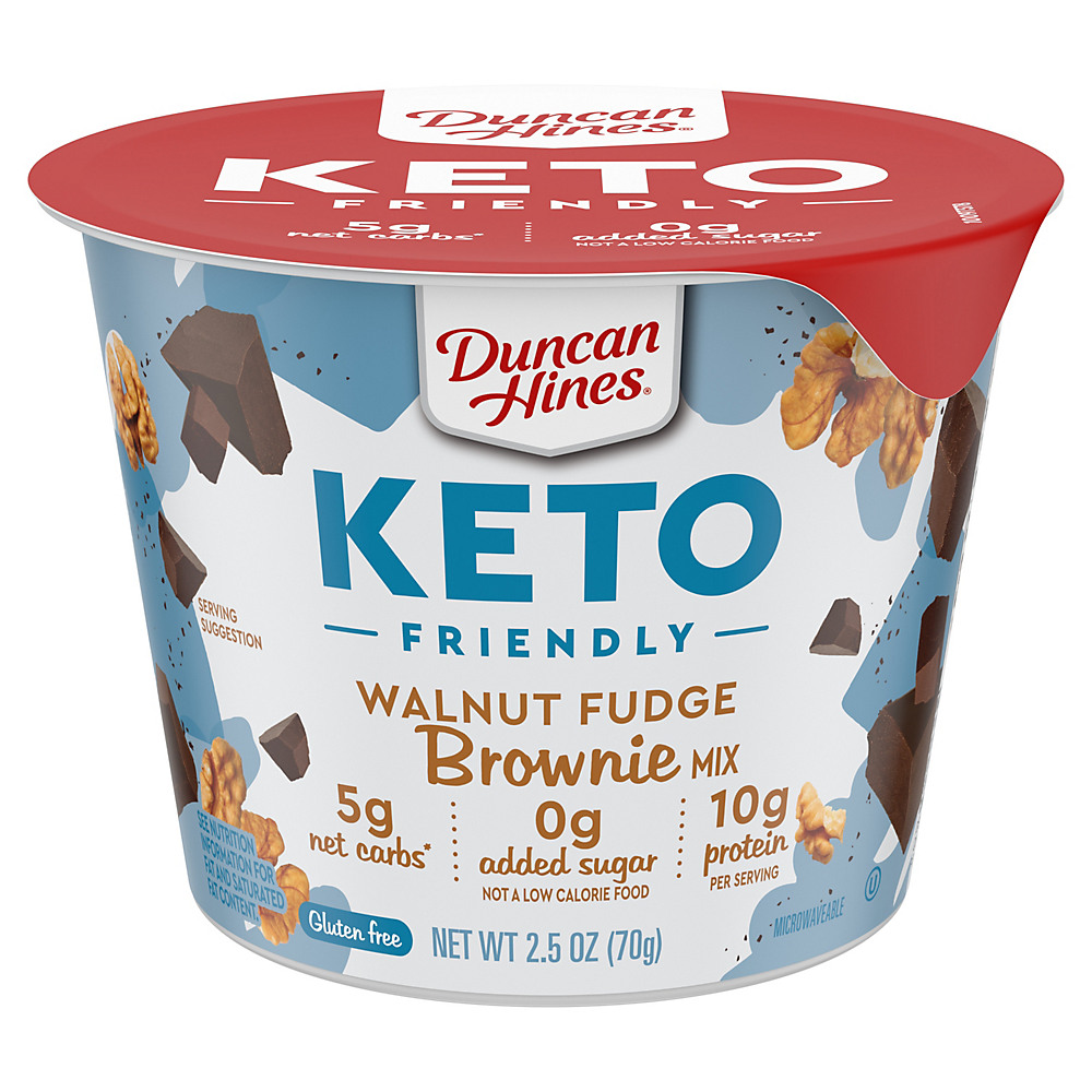 Calories in Duncan Hines Keto Friendly Walnut Fudge Brownie Cake Mix, 2.50 oz