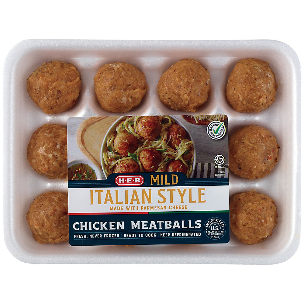 Calories in H-E-B Italian Style Chicken Meatballs, Avg. 1.0 lb