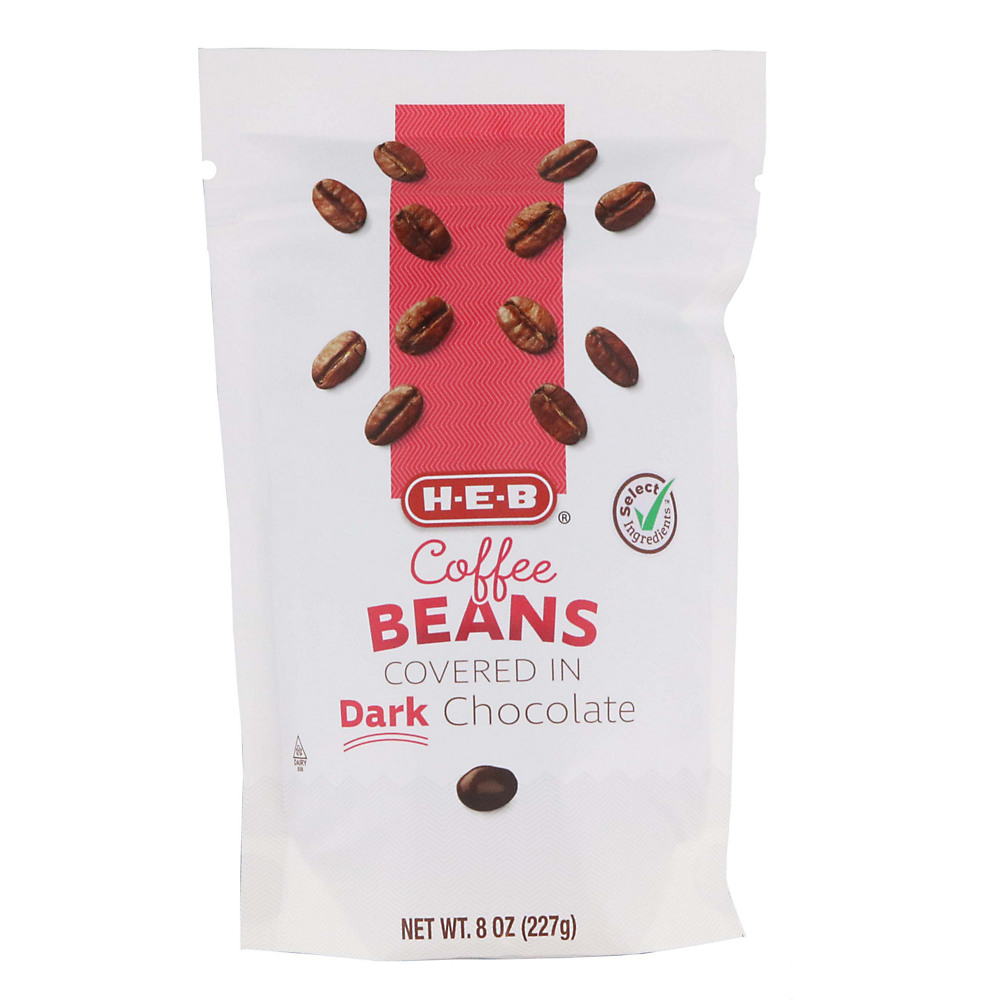 Calories in H-E-B Coffee Beans Dark Chocolate Candy, 8 oz