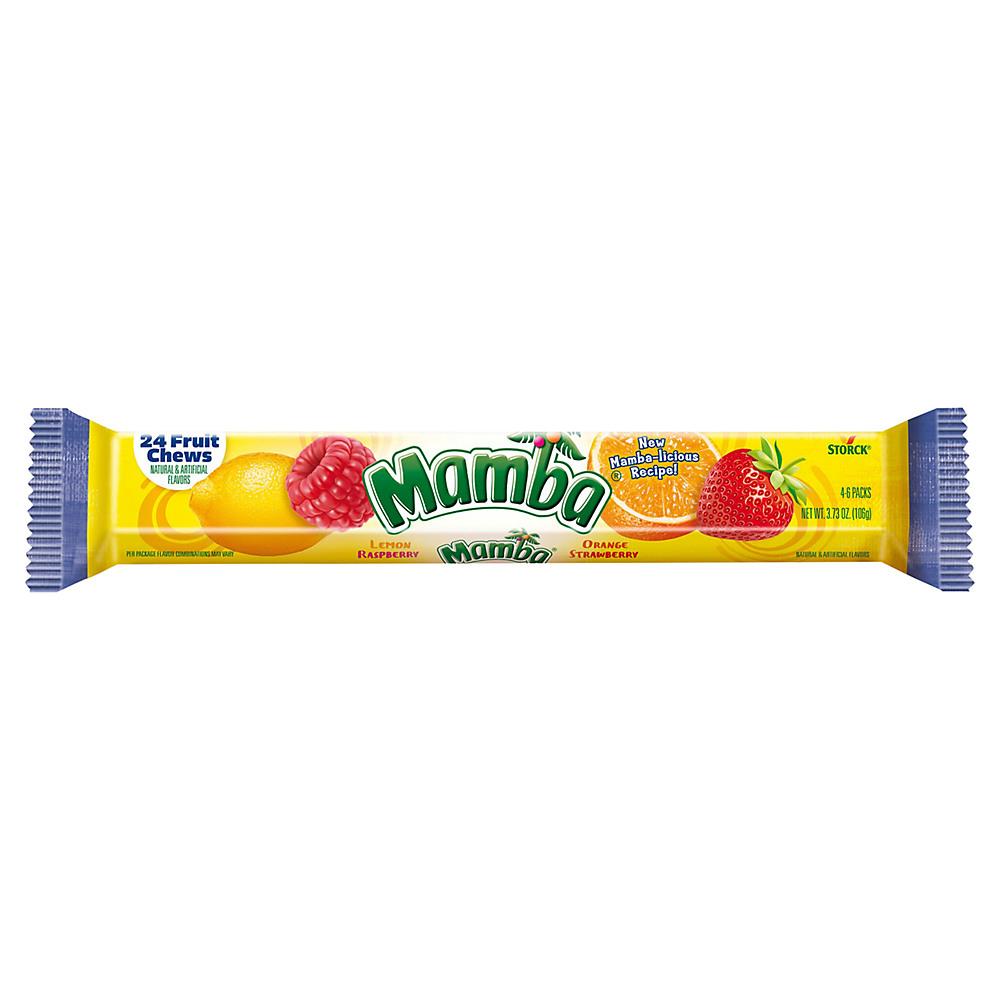 Calories in Mamba Assorted Fruit Chews Candy, 3.73 oz, 24 ct